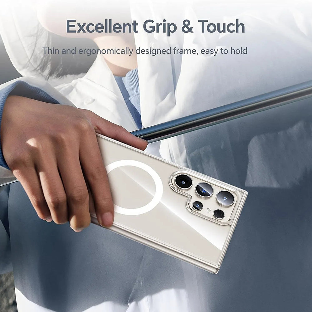 Puzdro MagSafe pre Samsung Galaxy S26 Ultra S948, Blueo, Crystal+ Anti-Drop, Transparent