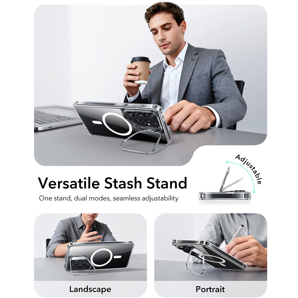 Puzdro MagSafe pre Samsung Galaxy S26 Ultra, ESR, Classic Hybrid Kickstand, Priehľadné