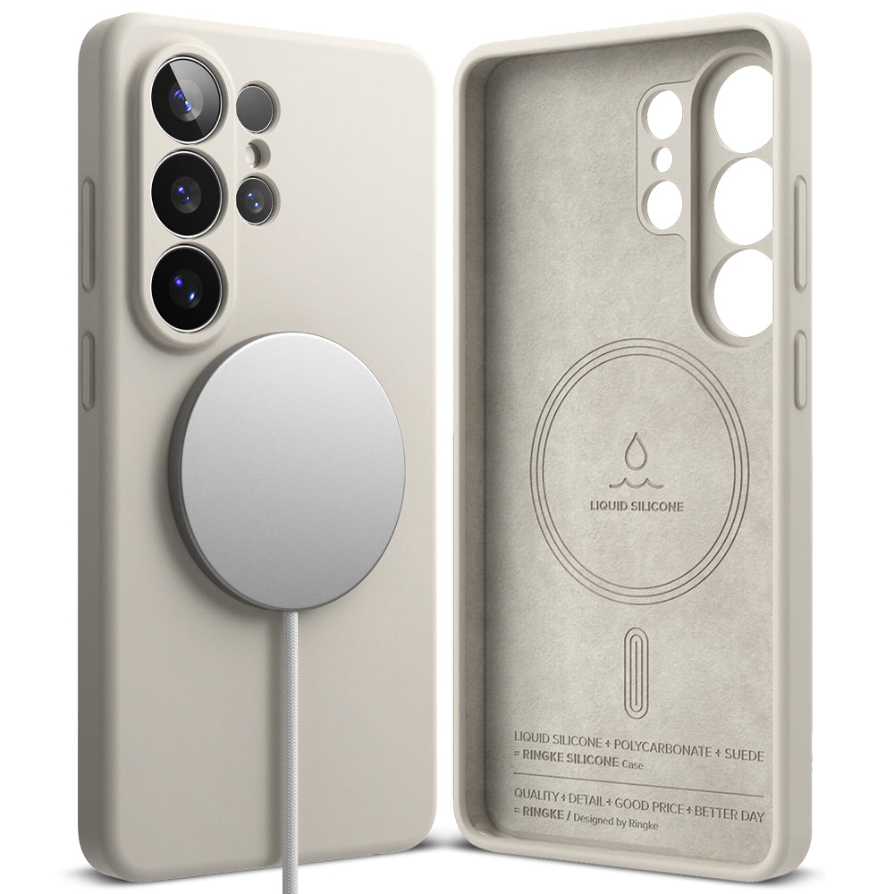 MagSafe Case for Samsung Galaxy S26 Ultra, Ringke, Silicone, Cream
