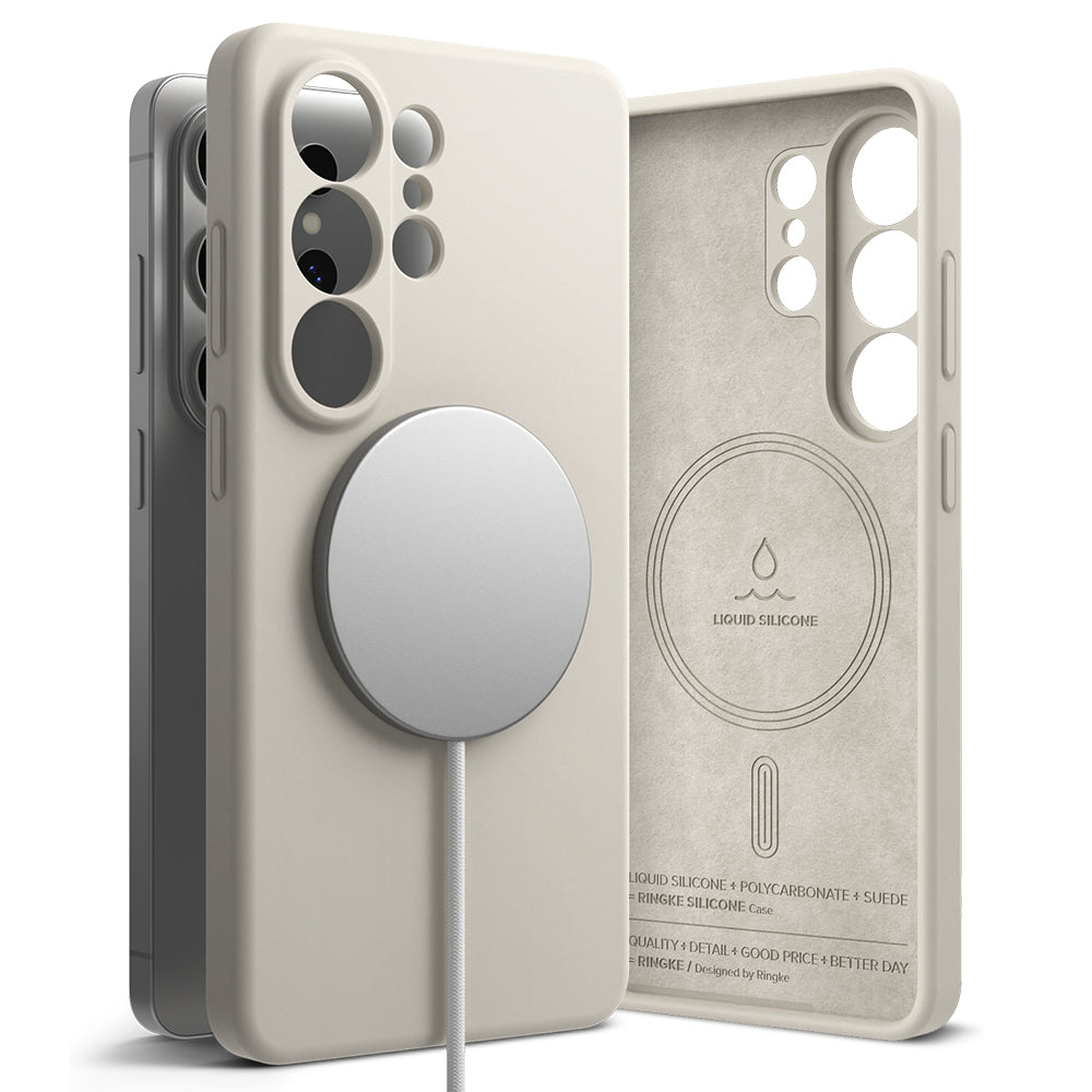 MagSafe Case for Samsung Galaxy S26 Ultra, Ringke, Silicone, Cream