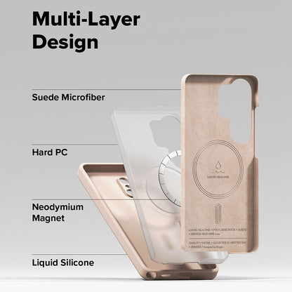 Puzdro MagSafe pre Samsung Galaxy S26 Ultra, Ringke, Silikónové, Ružové