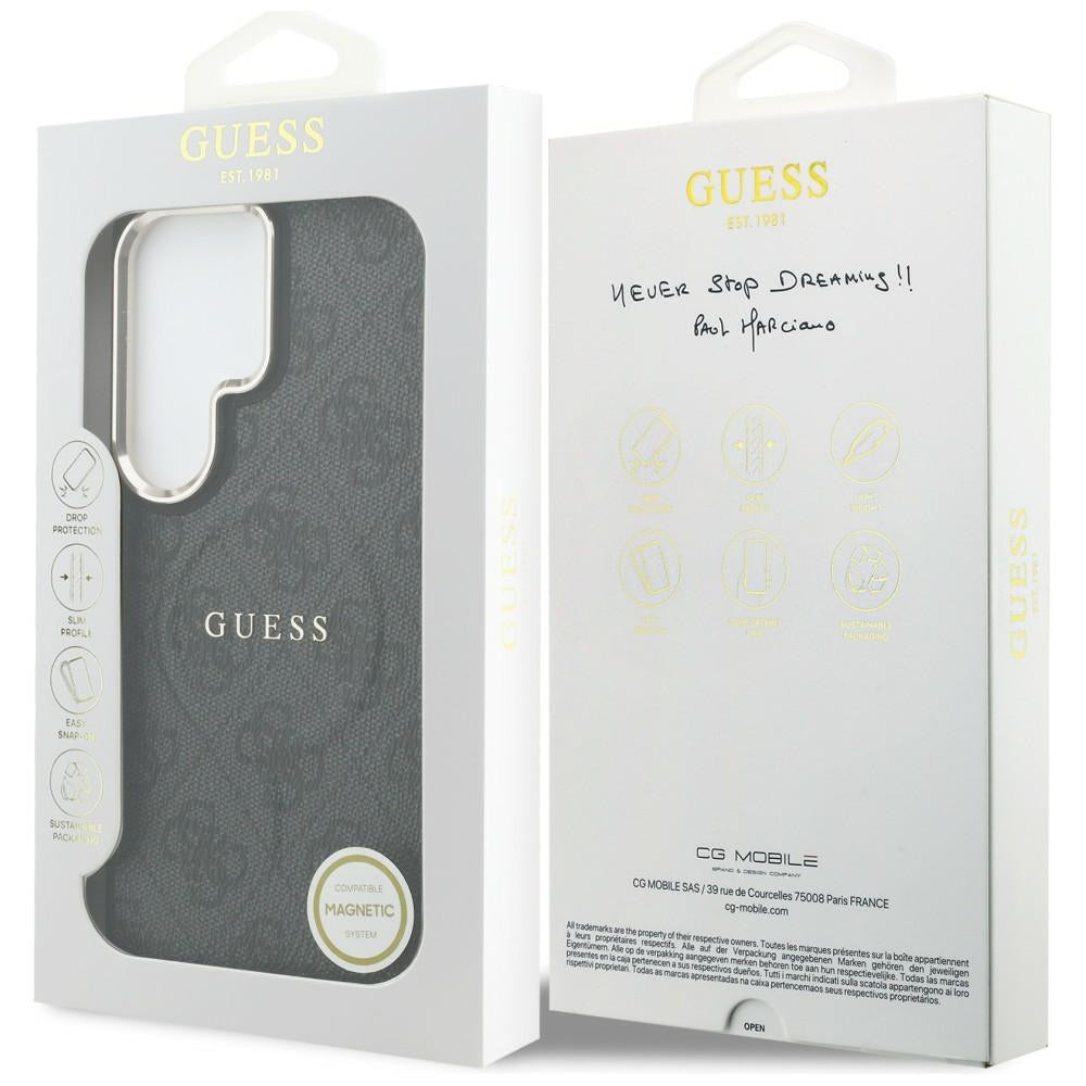 Puzdro MagSafe pre Samsung Galaxy S26 Ultra S948, Guess, 4G Embossed Ring, Čierne