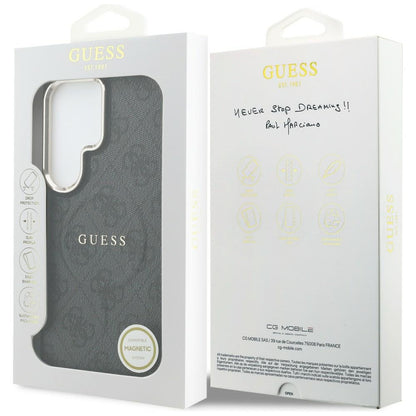 Puzdro MagSafe pre Samsung Galaxy S26 Ultra S948, Guess, 4G Embossed Ring, Čierne