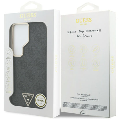 Puzdro MagSafe pre Samsung Galaxy S26 Ultra S948, Guess, 4G Triangle Logo, Čierne