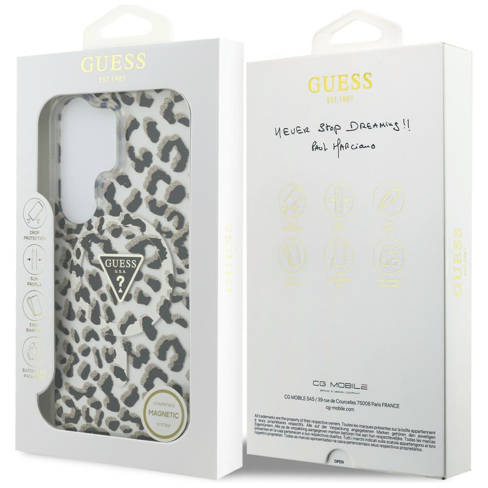 Puzdro MagSafe pre Samsung Galaxy S26 Ultra S948, Guess, IML Leopard Pattern, Čierne
