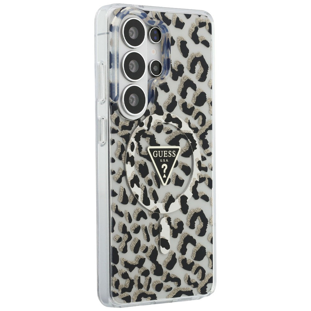 Puzdro MagSafe pre Samsung Galaxy S26 Ultra S948, Guess, IML Leopard Pattern, Čierne