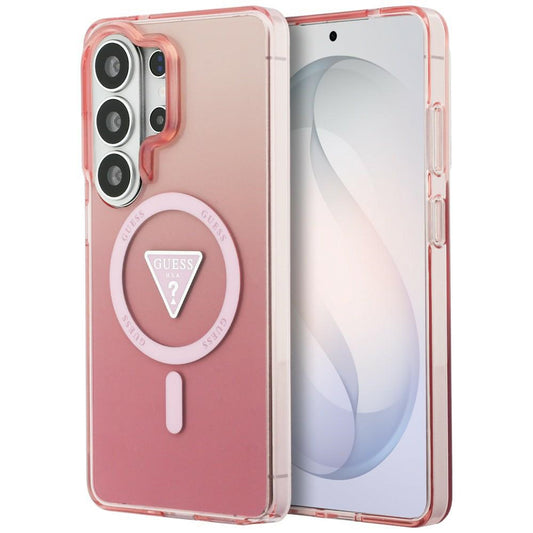 Puzdro MagSafe pre Samsung Galaxy S26 Ultra S948, Guess, IML Gradient Triangle Logo, Ružová