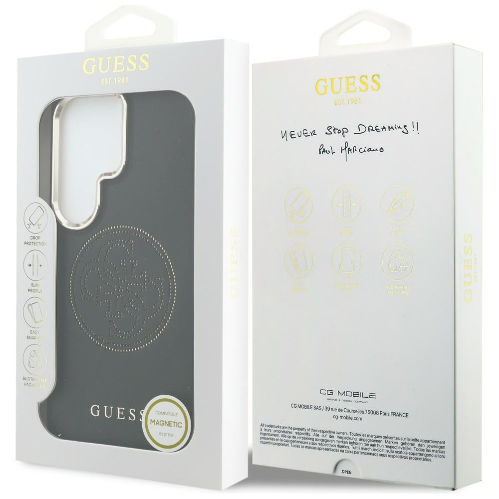 Puzdro MagSafe pre Samsung Galaxy S26 Ultra S948, Guess, Perforated Logo, Čierne