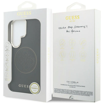 Puzdro MagSafe pre Samsung Galaxy S26 Ultra S948, Guess, Perforated Logo, Čierne