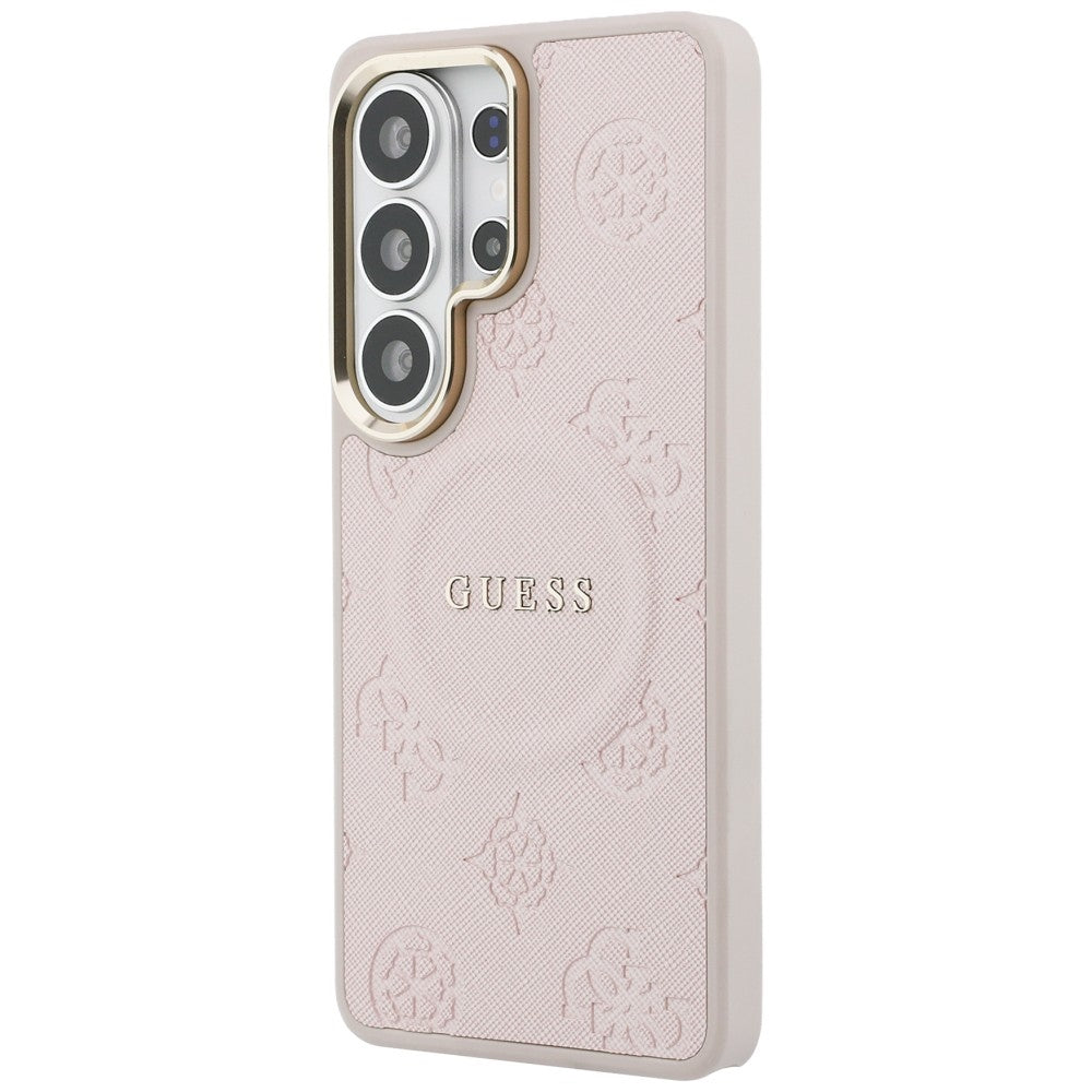 MagSafe puzdro pre Samsung Galaxy S26 Ultra S948, Guess, Saffiano Peony Embossed Ring, Ružové