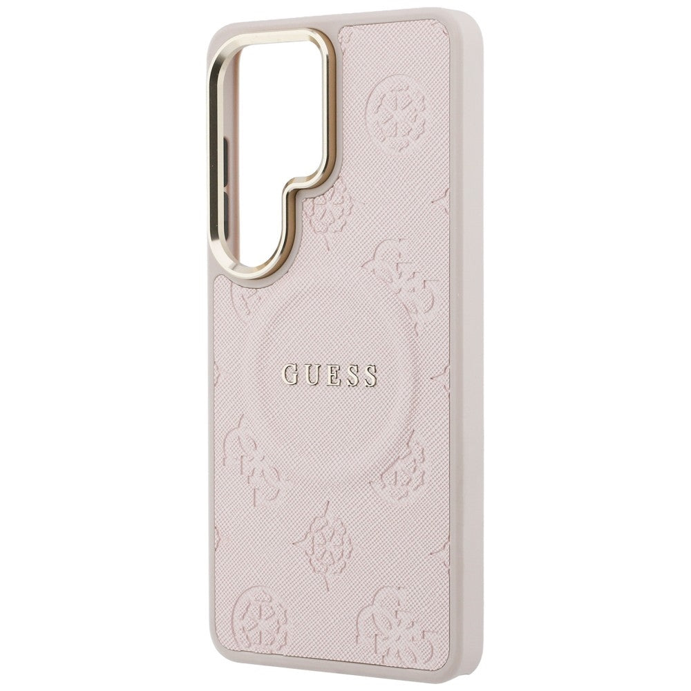 MagSafe puzdro pre Samsung Galaxy S26 Ultra S948, Guess, Saffiano Peony Embossed Ring, Ružové