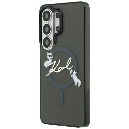 Puzdro MagSafe pre Samsung Galaxy S26 Ultra S948, Karl Lagerfeld, IML Choupette Karl Script Logo, Čierne