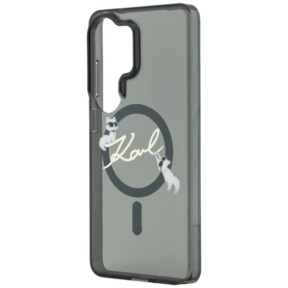 Puzdro MagSafe pre Samsung Galaxy S26 Ultra S948, Karl Lagerfeld, IML Choupette Karl Script Logo, Čierne
