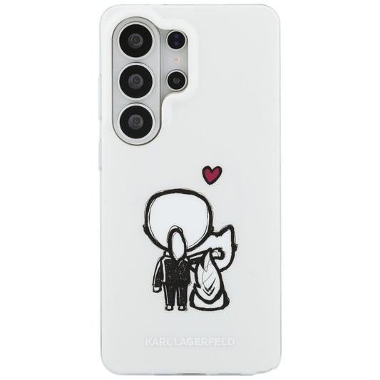 MagSafe puzdro pre Samsung Galaxy S26 Ultra S948, Karl Lagerfeld, IML Karl & Choupette Back Logo, Biele