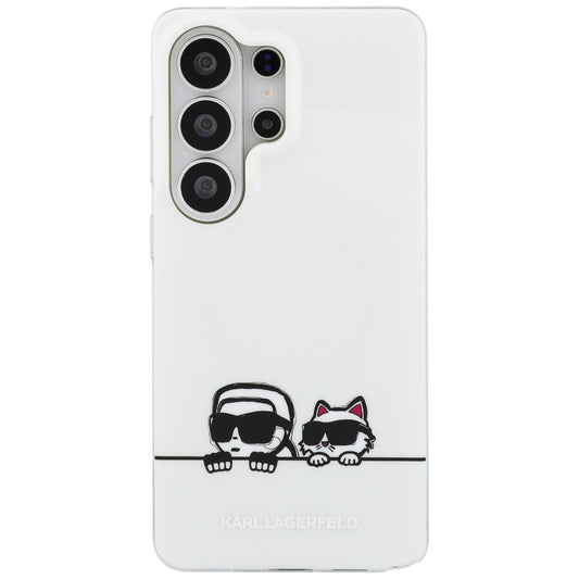 Puzdro MagSafe pre Samsung Galaxy S26 Ultra S948, Karl Lagerfeld, IML Karl & Choupette Peekaboo Logo, Biela