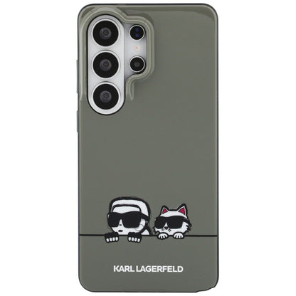 Puzdro MagSafe pre Samsung Galaxy S26 Ultra S948, Karl Lagerfeld, IML Karl & Choupette Peekaboo Logo, Čierne