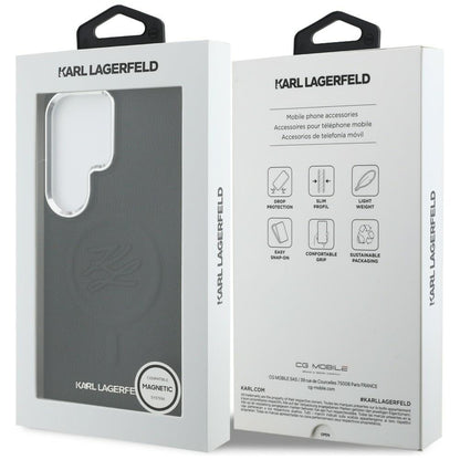 Puzdro MagSafe pre Samsung Galaxy S26 Ultra S948, Karl Lagerfeld, Initial Logo Debossed, Čierne