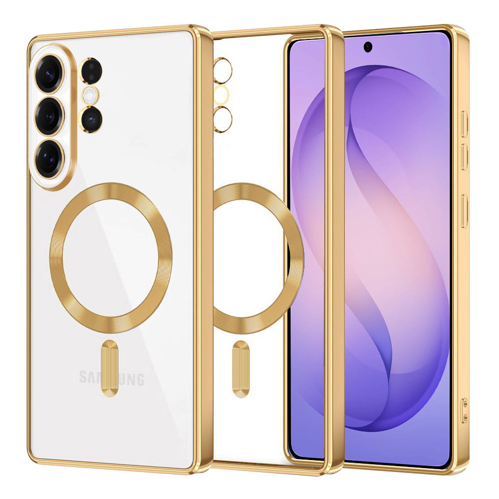 MagSafe Case for Samsung Galaxy S26 Ultra, Techsuit, Luxury Crystal, Gold