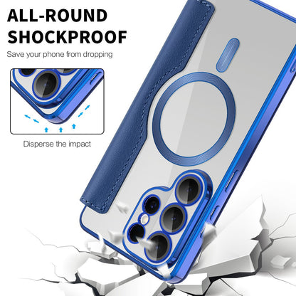 Puzdro MagSafe pre Samsung Galaxy S26 Ultra, Techsuit, SmartMag Book, Modrá