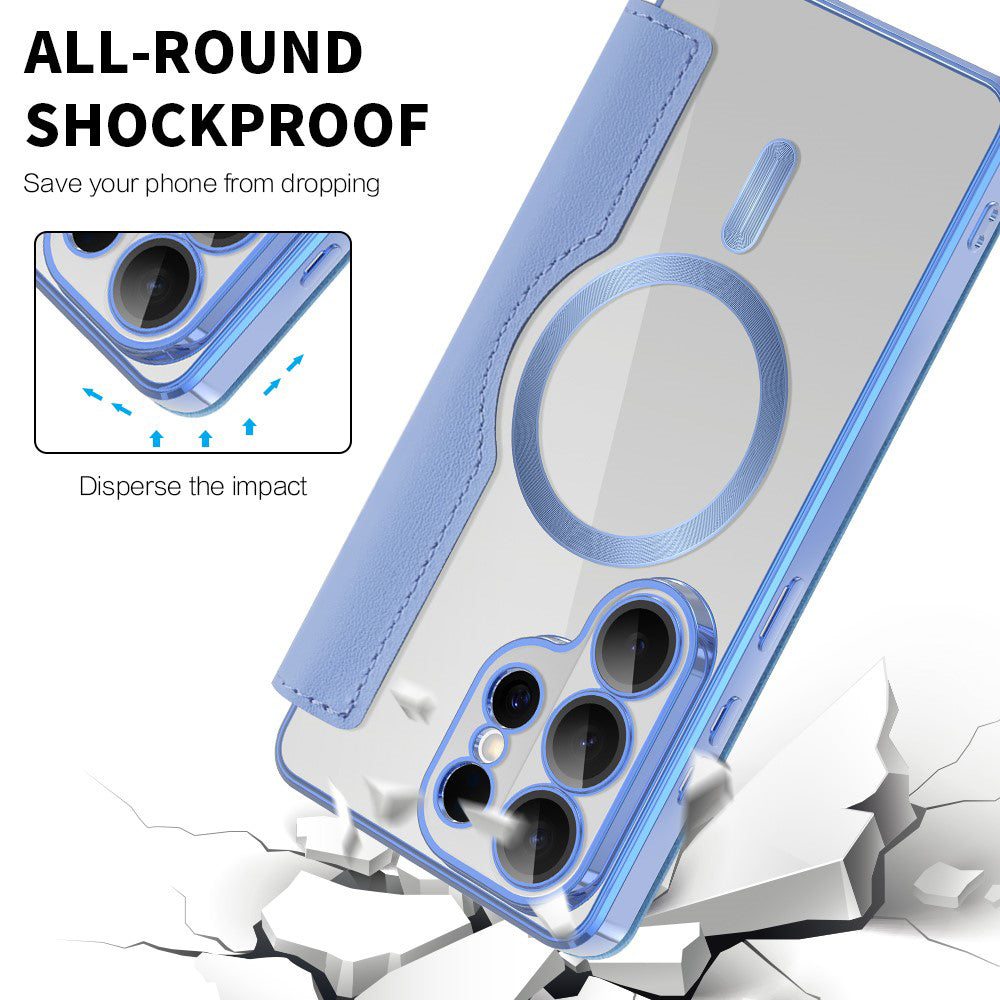 Puzdro MagSafe pre Samsung Galaxy S26 Ultra, Techsuit, SmartMag Book, Modrá