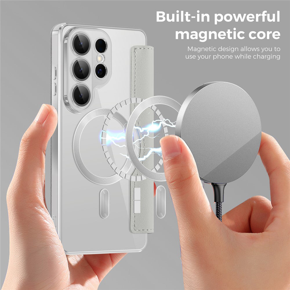 MagSafe Case for Samsung Galaxy S26 Ultra, Techsuit, SmartMag Book, Gray