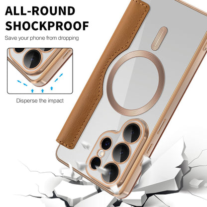 Puzdro MagSafe pre Samsung Galaxy S26 Ultra, Techsuit, SmartMag Book, Hnedá