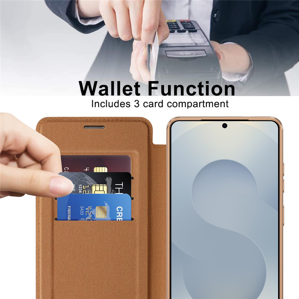 Puzdro MagSafe pre Samsung Galaxy S26 Ultra, Techsuit, SmartMag Book, Hnedá