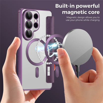 Puzdro MagSafe pre Samsung Galaxy S26 Ultra, Techsuit, SmartMag Book, Fialové