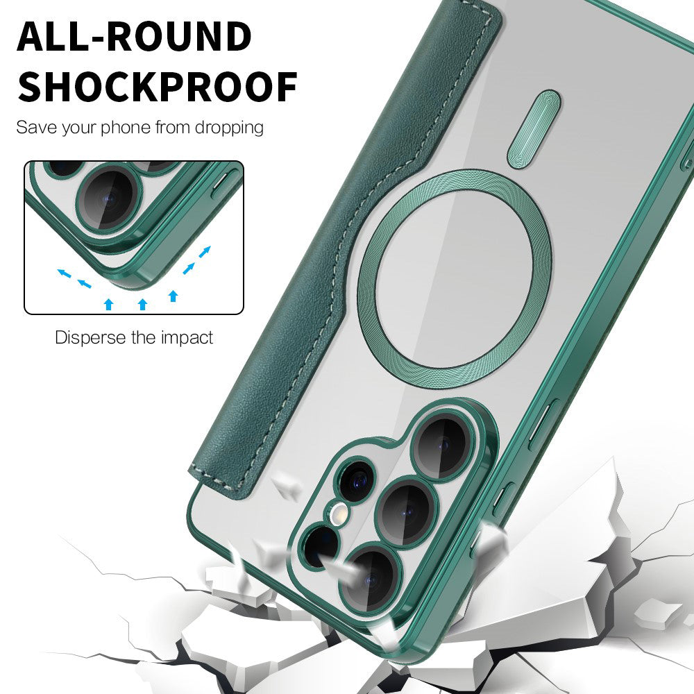 Puzdro MagSafe pre Samsung Galaxy S26 Ultra, Techsuit, SmartMag Book, Zelené