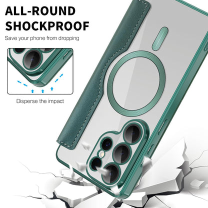 Puzdro MagSafe pre Samsung Galaxy S26 Ultra, Techsuit, SmartMag Book, Zelené