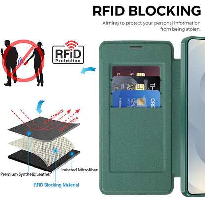 Puzdro MagSafe pre Samsung Galaxy S26 Ultra, Techsuit, SmartMag Book, Zelené