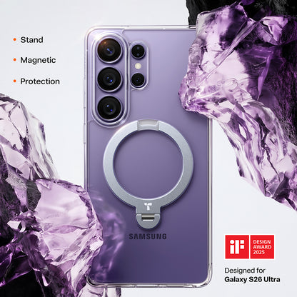 Puzdro MagSafe pre Samsung Galaxy S26 Ultra, Torras, Ostand Spin, Transparent