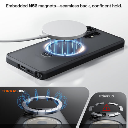 Puzdro MagSafe pre Samsung Galaxy S26 Ultra, Torras, Ostand Spin, Transparent