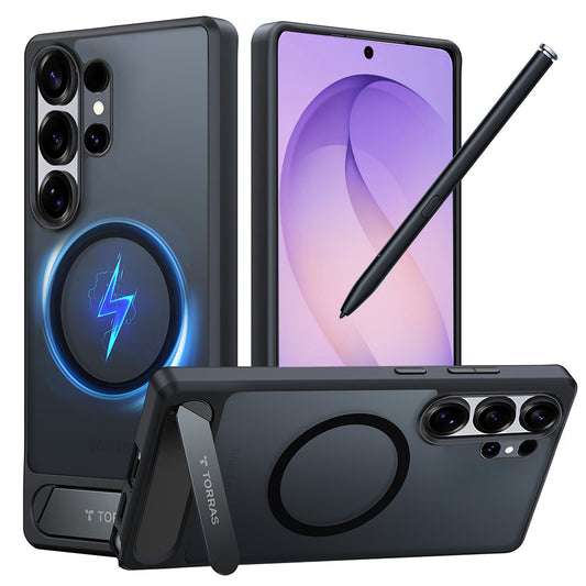 Puzdro MagSafe pre Samsung Galaxy S26 Ultra, Torras, Pstand, Čierne