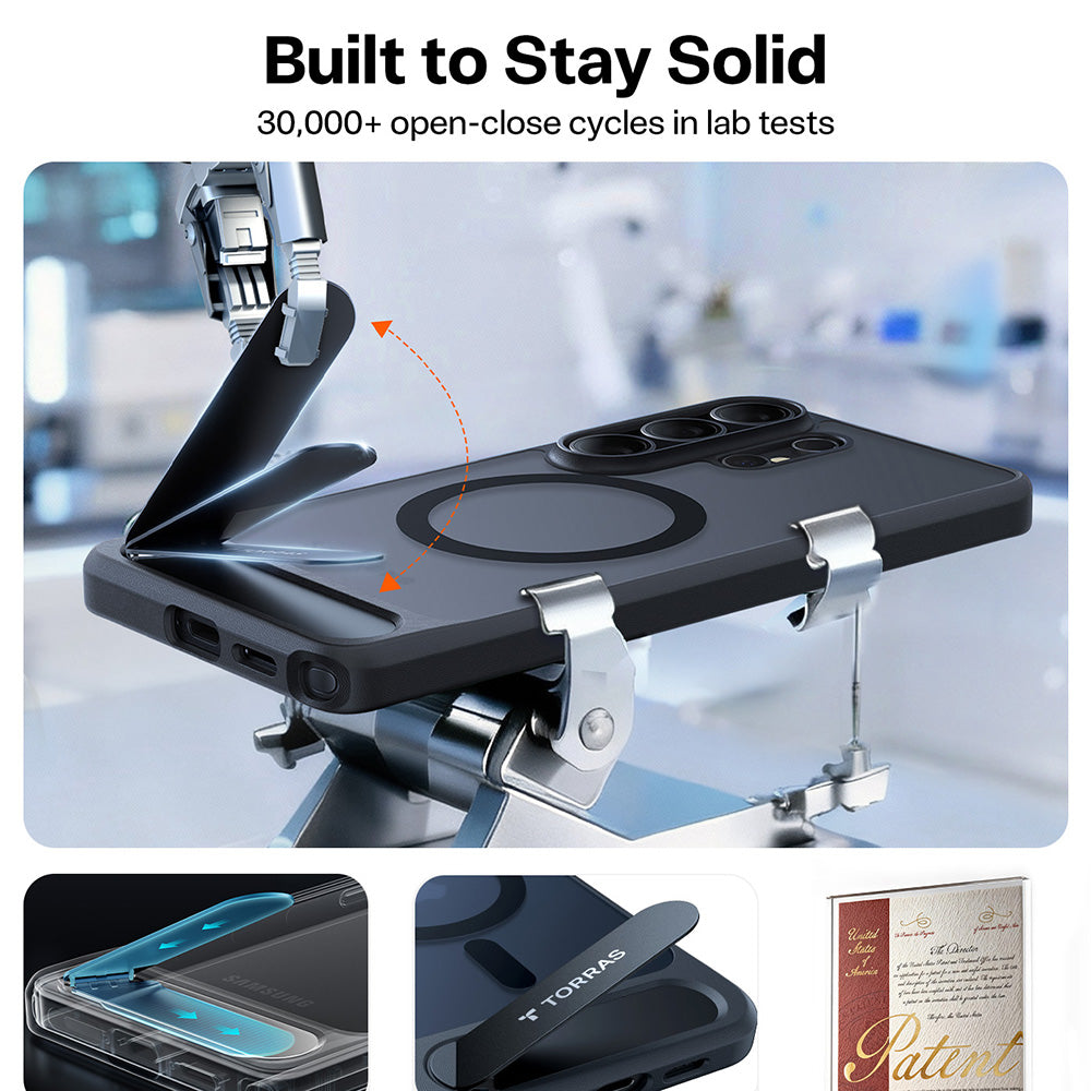 Puzdro MagSafe pre Samsung Galaxy S26 Ultra, Torras, Pstand, Čierne