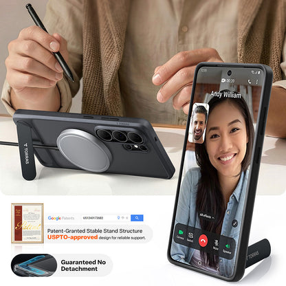 Puzdro MagSafe pre Samsung Galaxy S26 Ultra, Torras, Pstand, Čierne