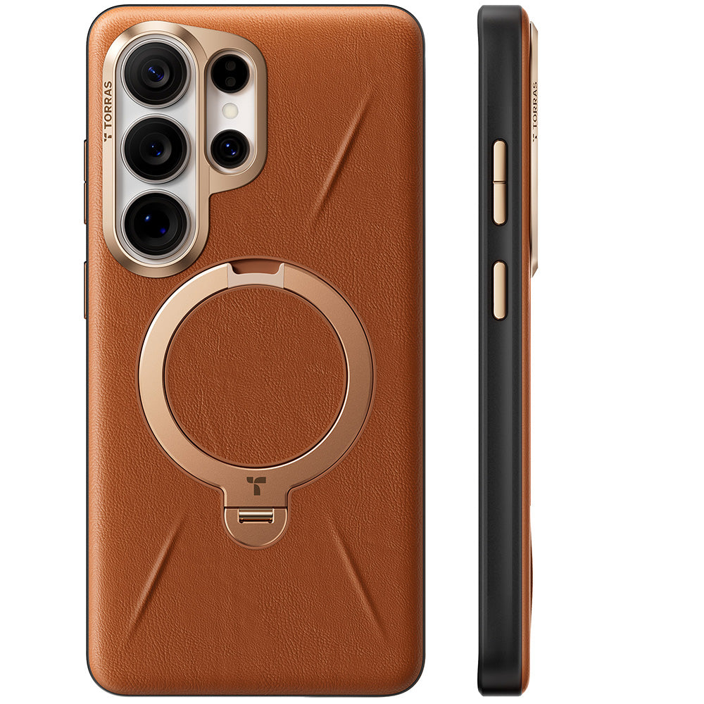 Puzdro MagSafe pre Samsung Galaxy S26 Ultra, Torras, QPRO Leather, Hnedé