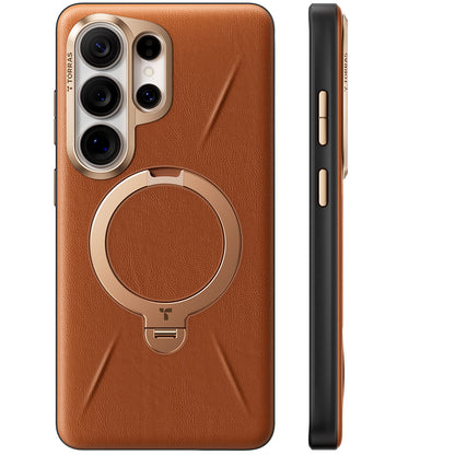 Puzdro MagSafe pre Samsung Galaxy S26 Ultra, Torras, QPRO Leather, Hnedé