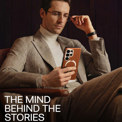 Puzdro MagSafe pre Samsung Galaxy S26 Ultra, Torras, QPRO Leather, Hnedé