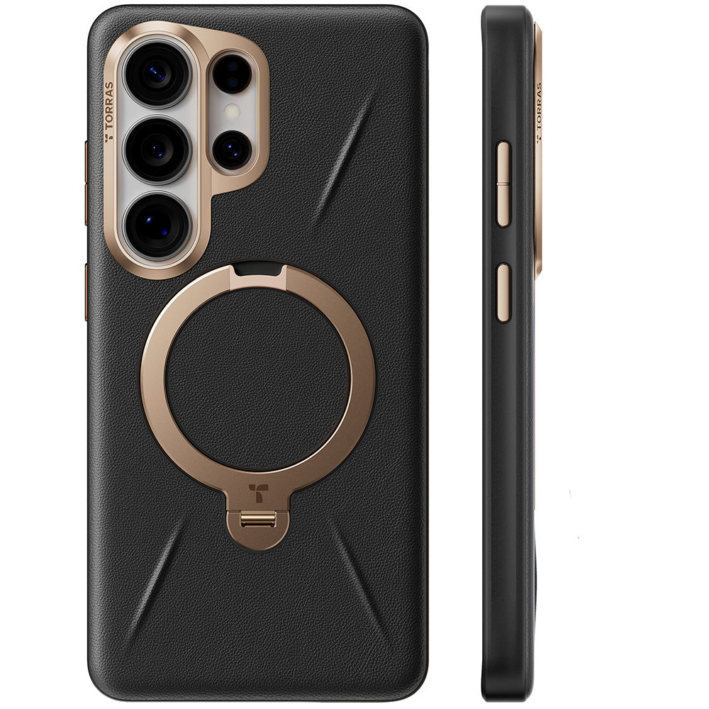 Puzdro MagSafe pre Samsung Galaxy S26 Ultra, Torras, QPRO Leather, Čierne