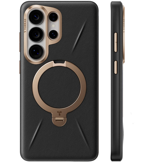 Puzdro MagSafe pre Samsung Galaxy S26 Ultra, Torras, QPRO Leather, Čierne