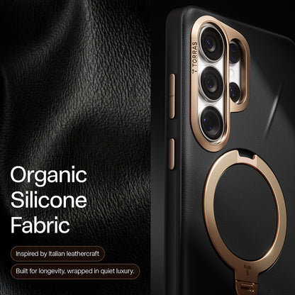 Puzdro MagSafe pre Samsung Galaxy S26 Ultra, Torras, QPRO Leather, Čierne