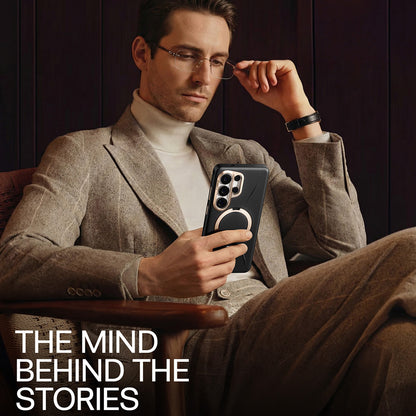 Puzdro MagSafe pre Samsung Galaxy S26 Ultra, Torras, QPRO Leather, Čierne