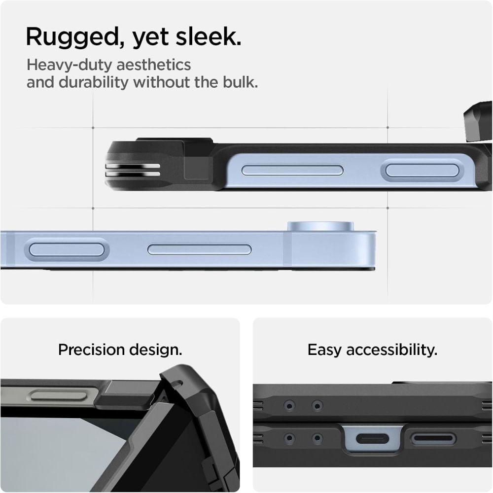 Puzdro MagSafe pre Samsung Galaxy Z Flip7 FE F761 / Z Flip6 F741, Spigen, Tough Armor Pro, Čierne ACS09807