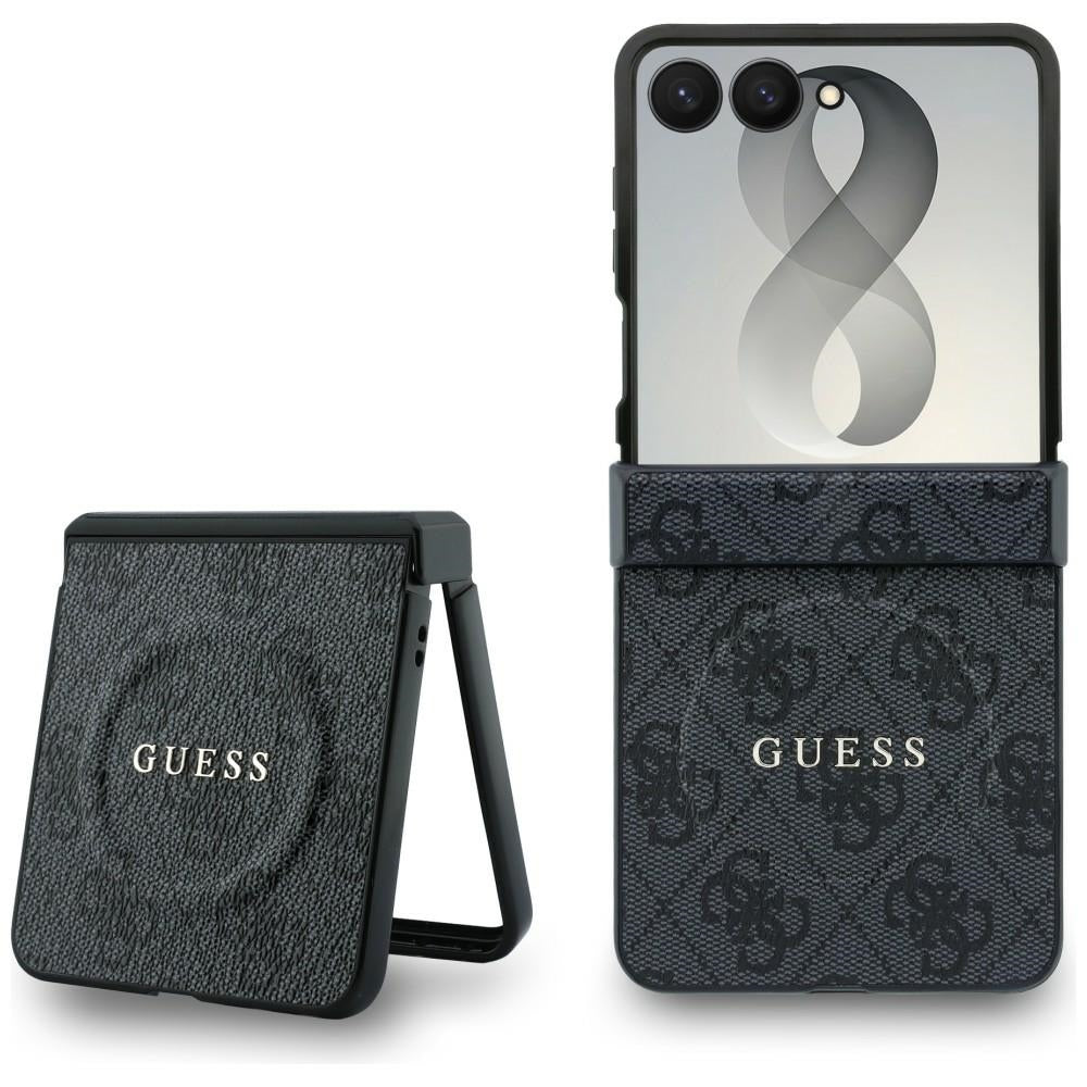 MagSafe puzdro pre Samsung Galaxy Z Flip8 F776, Guess, 4G Leather Classic, Čierna