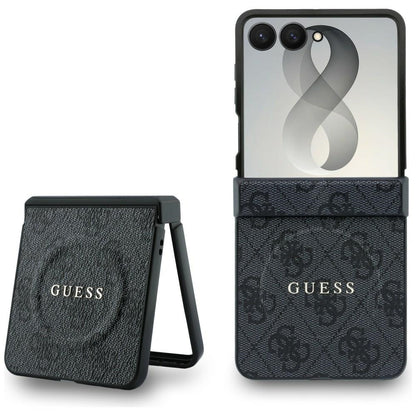 MagSafe puzdro pre Samsung Galaxy Z Flip8 F776, Guess, 4G Leather Classic, Čierna