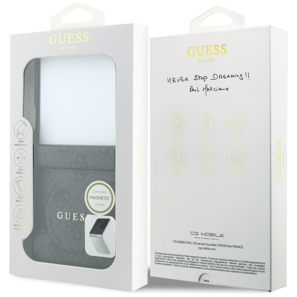 MagSafe puzdro pre Samsung Galaxy Z Flip8 F776, Guess, 4G Leather Classic, Čierna