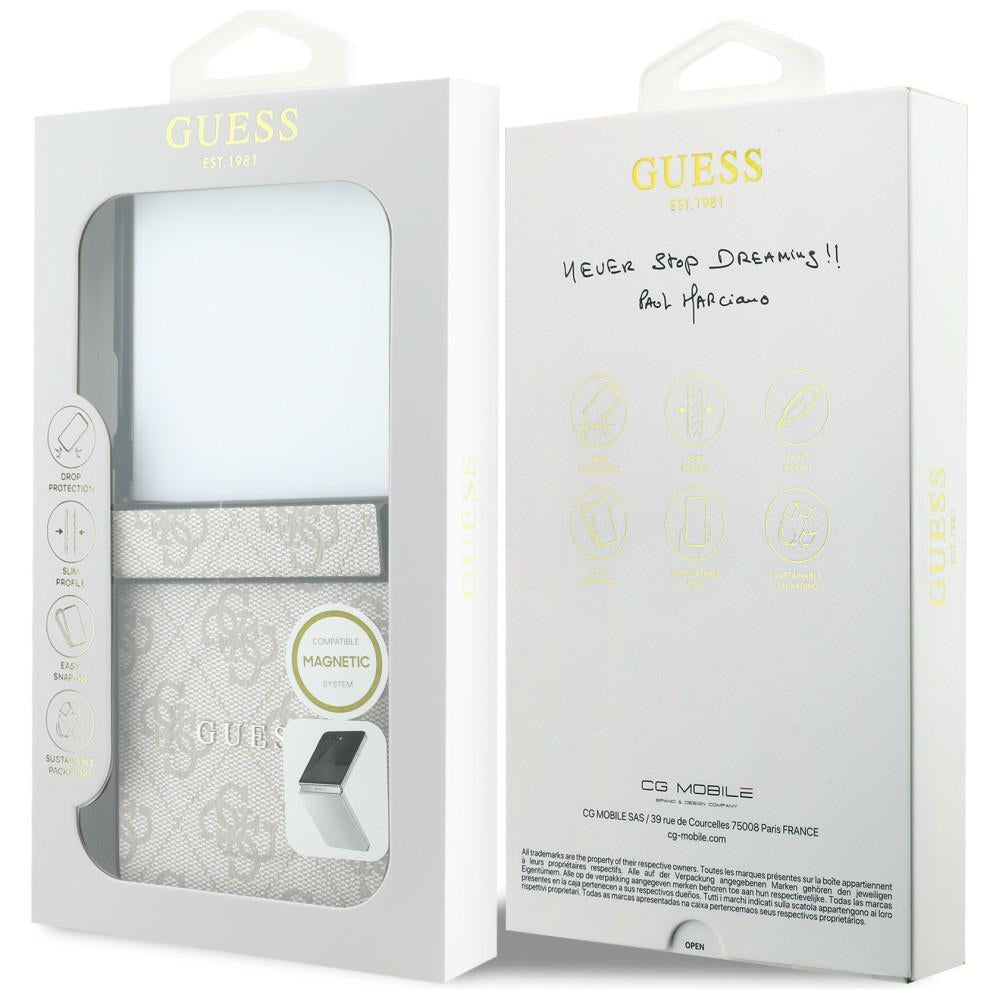 MagSafe puzdro pre Samsung Galaxy Z Flip8 F776, Guess, 4G Leather Classic, Ružové