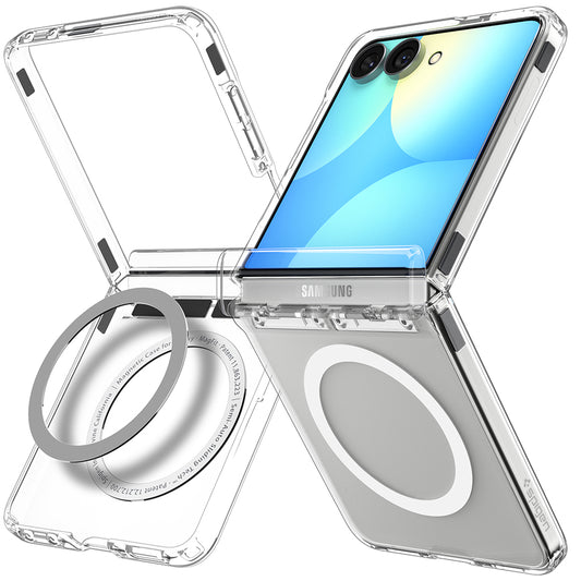 MagSafe puzdro pre Samsung Galaxy Z Flip8 F776, Spigen, Ultra Hybrid Pro, Priehľadná biela ACS11524
