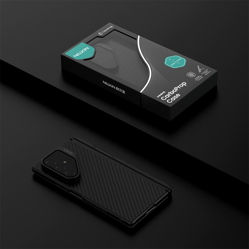 MagSafe puzdro pre Samsung Galaxy Z Fold7 F966, Nillkin, CarboProp s priehľadným čiernym krytom objektívu a držiakom na S-Pen, čierne